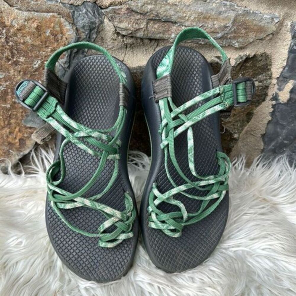 Chaco ZX/3 Classic Women's Strappy Sandals Green Size 8 Nylon Upper